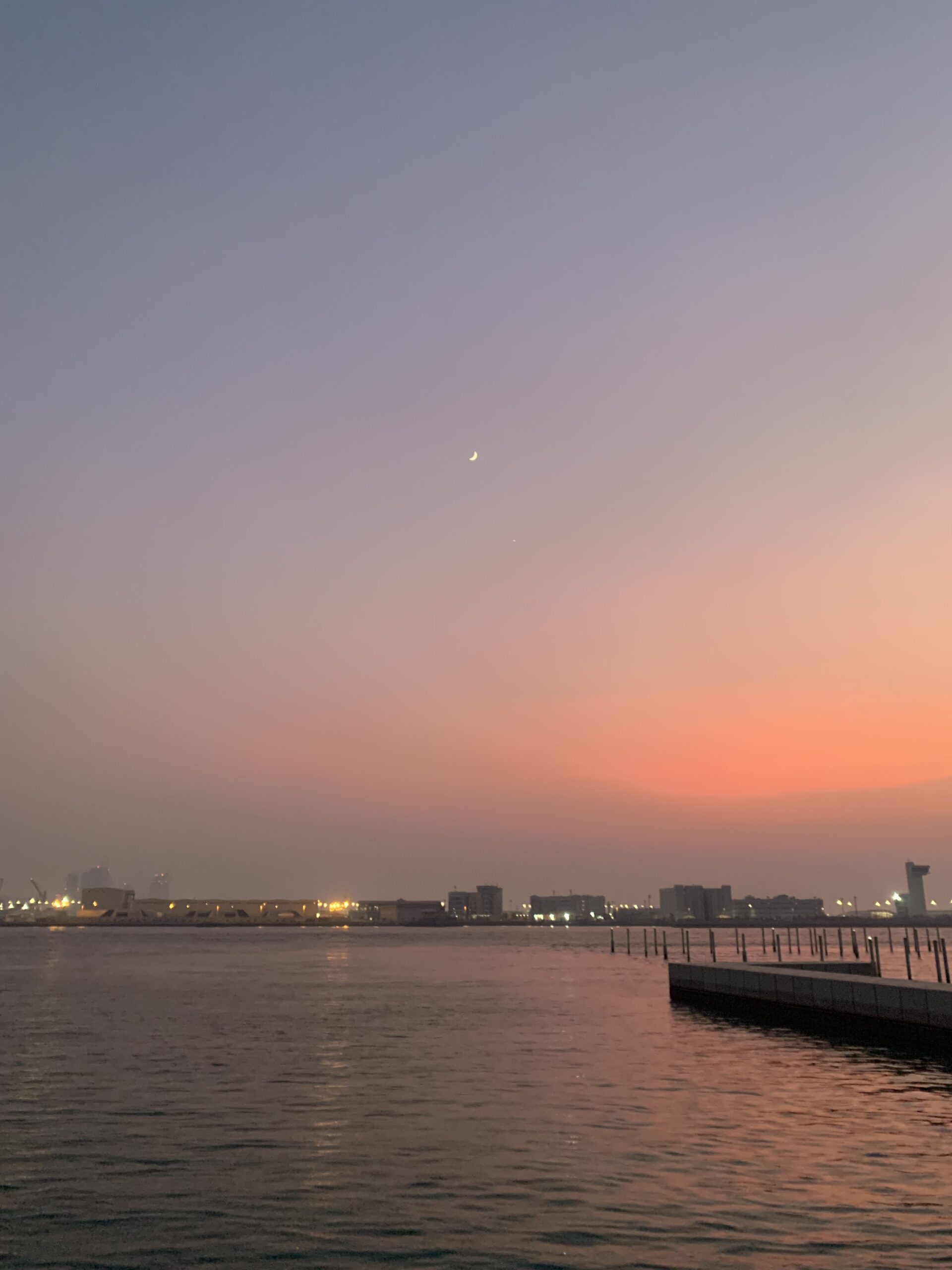 Khor Laffan near Louvre Abu Dhabi, sunset